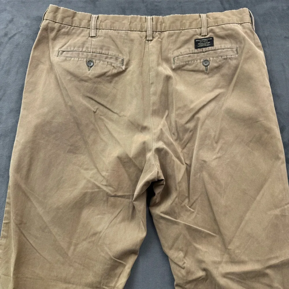 Banana Republic Relaxed Fit Dawson Chinos Men 38x32 Khaki Tan Cotton Twill Pants